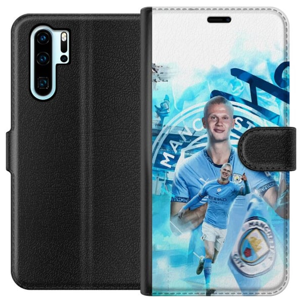Kompatibel Tegnebogsetui til Huawei P30 Pro Erling Haaland Manchester City Norge ultrahurtig og stærk angriber med utrolig effektivitet og topniveau