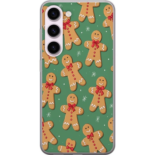 Kompatibelt Mobilskal till Samsung Galaxy S23 Gingerbread Christmas pattern – pepparkaksgubbar i söt juldesign med grön bakgrund och vinterkänsla Kompatibelt Mobilskal till Samsung Galaxy S23 Gingerbread Christmas pattern – pepparkaksgubbar i söt juldesign med grön bakgrund och vinterkänsla