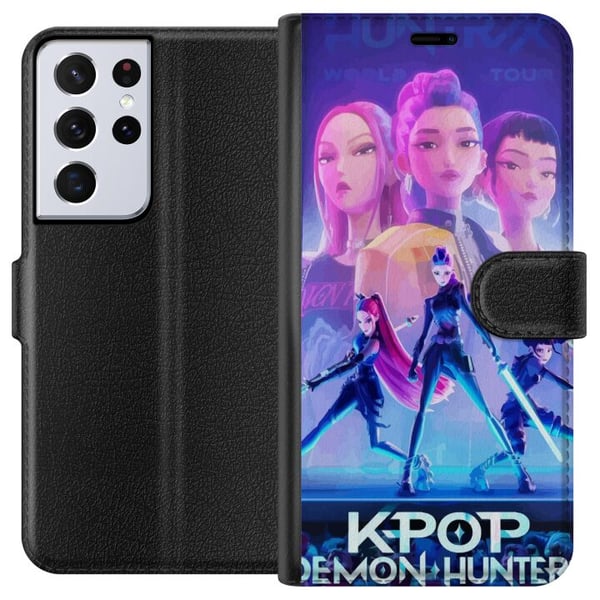 Kompatibelt Lommeboketui til Samsung Galaxy S21 Ultra 5G Dukke KPop Demon Hunters animekarakter Kompatibelt Lommeboketui til Samsung Galaxy S21 Ultra 5G Dukke KPop Demon Hunters animekarakter