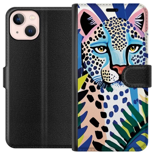 Kompatibelt Plånboksfodral till Apple iPhone 13 mini Vivid Leopard Kompatibelt Plånboksfodral till Apple iPhone 13 mini Vivid Leopard
