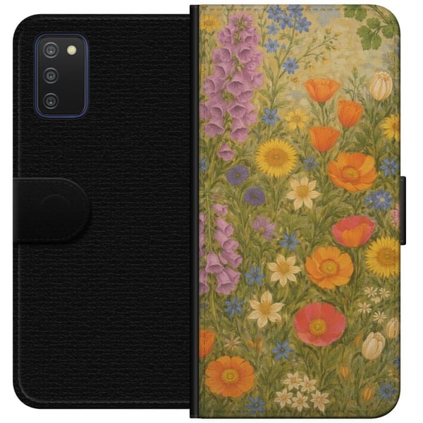 Kompatibelt Lommeboketui til Samsung Galaxy A03s Eng i full blomst med ville farger og nostalgisk følelse