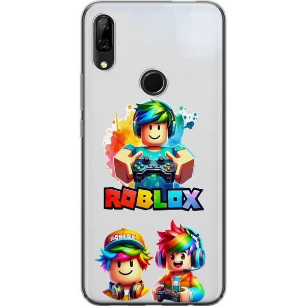 Kompatibel Mobilcover til Huawei P Smart Z Roblox Rainbow Gamer Design farverig spilverden med figurer i regnbuens farver fyldt med glæde og kreativ