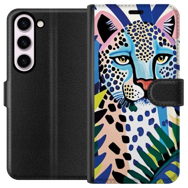 Kompatibel Tegnebogsetui til Samsung Galaxy S23 Livlig Leopard Kompatibel Tegnebogsetui til Samsung Galaxy S23 Livlig Leopard