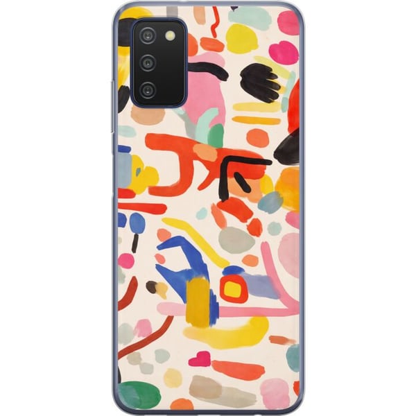 Kompatibelt Mobildeksel til Samsung Galaxy A03s Lekent fargefyrverkeri i moderne abstrakt stil