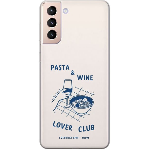 Kompatibelt Mobildeksel til Samsung Galaxy S21 Pasta vin og hverdagsromantikk i grafisk stil Kompatibelt Mobildeksel til Samsung Galaxy S21 Pasta vin og hverdagsromantikk i grafisk stil