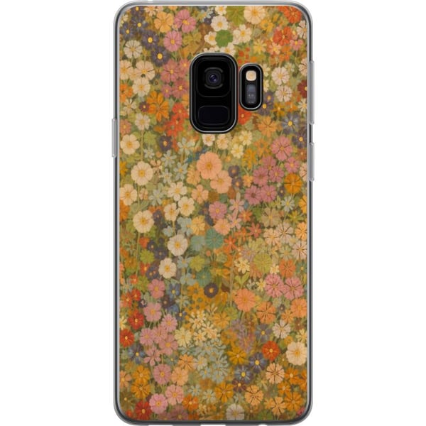 Kompatibelt Mobilskal till Samsung Galaxy S9 Blomsteräng i varma toner med nostalgisk målarkänsla Kompatibelt Mobilskal till Samsung Galaxy S9 Blomsteräng i varma toner med nostalgisk målarkänsla