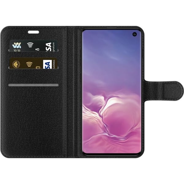 Kompatibelt Lommeboketui til Samsung Galaxy S10+ Roblox Cyber Core Kraftfullt digitalt Roblox-design med lilla lys og futuristisk bakgrunn