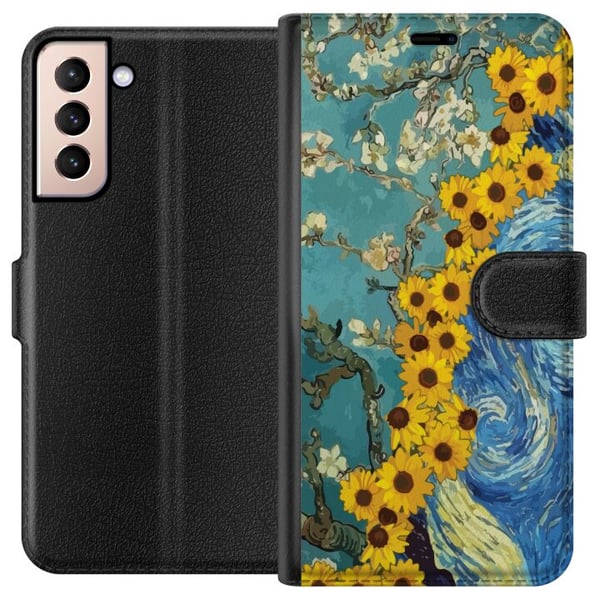 Kompatibelt Lommeboketui til Samsung Galaxy S21 Van Gogh plakat solsikke Stjernenatt kunst blomster maleri kunstnerisk retro kunst impresjonisme desi Kompatibelt Lommeboketui til Samsung Galaxy S21 Van Gogh plakat solsikke Stjernenatt kunst blomster maleri kunstnerisk retro kunst impresjonisme desi