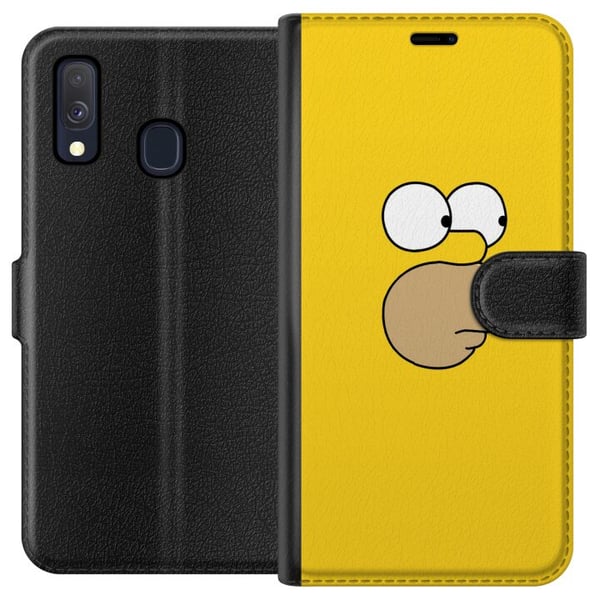Kompatibel Tegnebogsetui til Samsung Galaxy A40 Homer Simpson