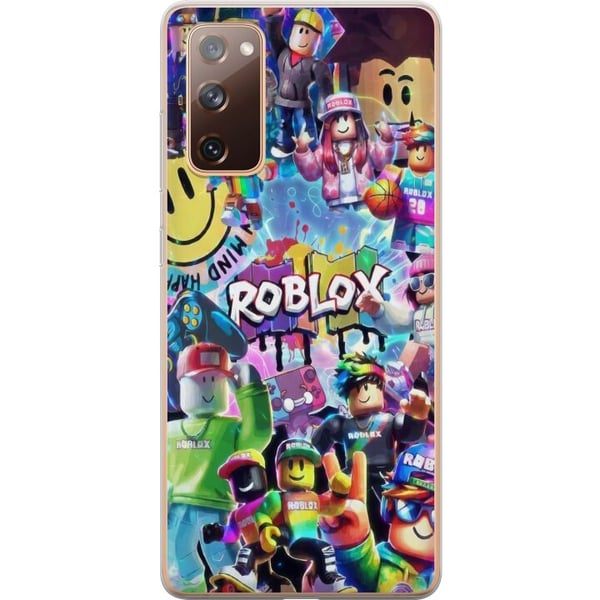 Kompatibelt Mobildeksel til Samsung Galaxy S20 FE Stor og fargerik Roblox-verden fylt med karakterer, bevegelse og energi, leken gaming-illustrasjon