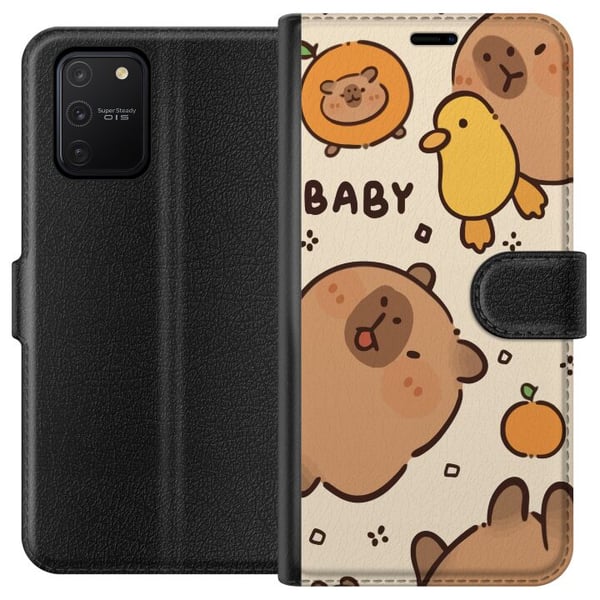 Kompatibelt Lommeboketui til Samsung Galaxy S10 Lite Kawaii-kapibaraillustrasjon – Søt tegnet design med ender og appelsiner Kompatibelt Lommeboketui til Samsung Galaxy S10 Lite Kawaii-kapibaraillustrasjon – Søt tegnet design med ender og appelsiner