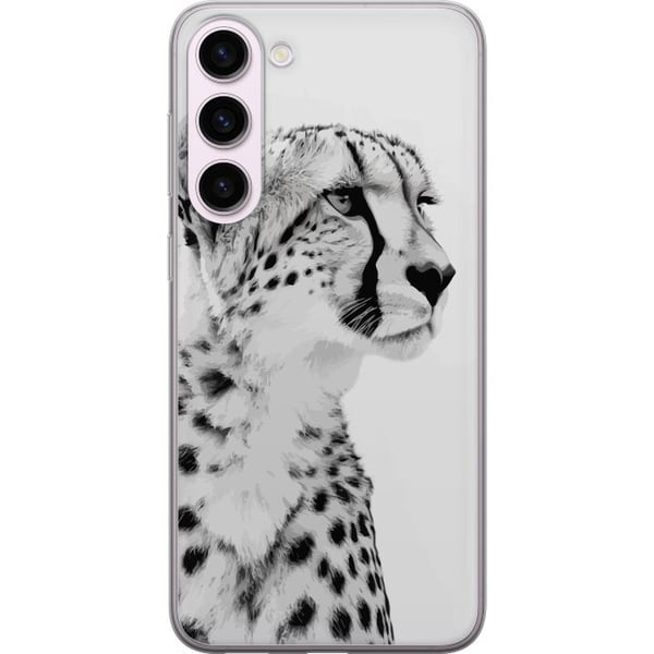 Kompatibel Mobilcover til Samsung Galaxy S23+ Stilrent sort-hvidt nærbillede af en gepard med et roligt blik, elegante markeringer og et ædelt udtryk Kompatibel Mobilcover til Samsung Galaxy S23+ Stilrent sort-hvidt nærbillede af en gepard med et roligt blik, elegante markeringer og et ædelt udtryk