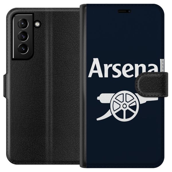 Kompatibelt Lommeboketui til Samsung Galaxy S21+ 5G Arsenal-logo i mørkeblått og hvitt, klassisk fotballmotiv for Premier League-fans Kompatibelt Lommeboketui til Samsung Galaxy S21+ 5G Arsenal-logo i mørkeblått og hvitt, klassisk fotballmotiv for Premier League-fans