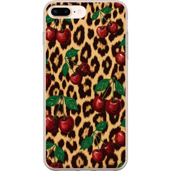 Yhteensopiva Puhelinkuori Apple iPhone 8 Plus Kirsikka leopardikuvio kirsikka retro rockabilly pinup-tyyli kirsikkaprintti leoparditausta muotitaide Yhteensopiva Puhelinkuori Apple iPhone 8 Plus Kirsikka leopardikuvio kirsikka retro rockabilly pinup-tyyli kirsikkaprintti leoparditausta muotitaide