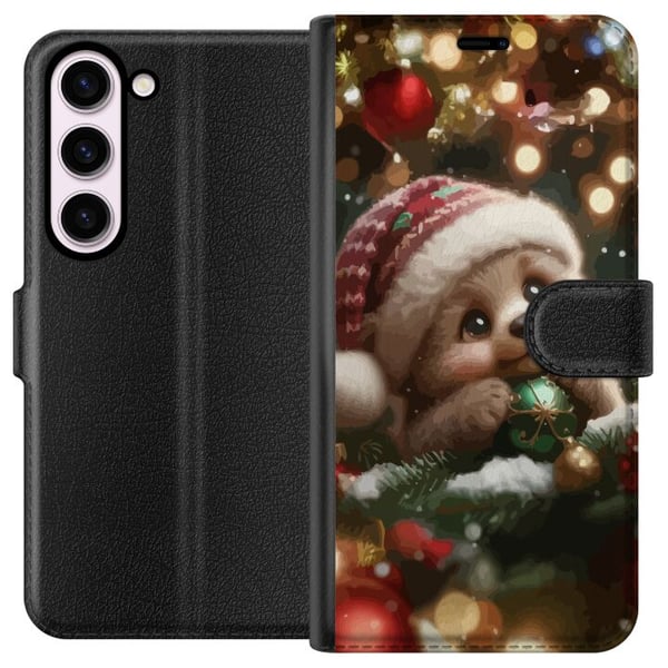 Kompatibel Tegnebogsetui til Samsung Galaxy S23 Julesovende bjørn kugler sød bjørn hyggelige lys jul kawaii varm højtid sød vinter plakat