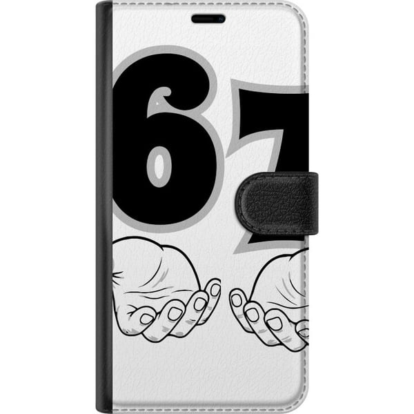 Kompatibel Tegnebogsetui til Google Pixel 6a 67 meme-hænder-illustration i sort-hvid – stilren 6–7-grafik med hænder og et tydeligt minimalistisk des