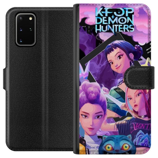 Kompatibelt Plånboksfodral till Samsung Galaxy S20+ K-Pop Demon Hunters anime inspirerad futuristisk stad med tre hjältinnor och lila neonljus
