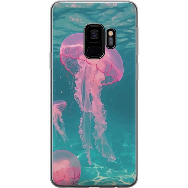 Kompatibel Mobilcover til Samsung Galaxy S9 Lyserøde vandmænd i klart blåt hav, magisk undervandsdesign med rolig, drømmende stemning og pastelfarver