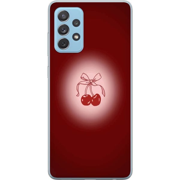 Kompatibelt Mobilskal till Samsung Galaxy A52 5G Cherry Bow körsbärsdesign med rosett i romantisk retrostil röd färg och vintage känsla Kompatibelt Mobilskal till Samsung Galaxy A52 5G Cherry Bow körsbärsdesign med rosett i romantisk retrostil röd färg och vintage känsla