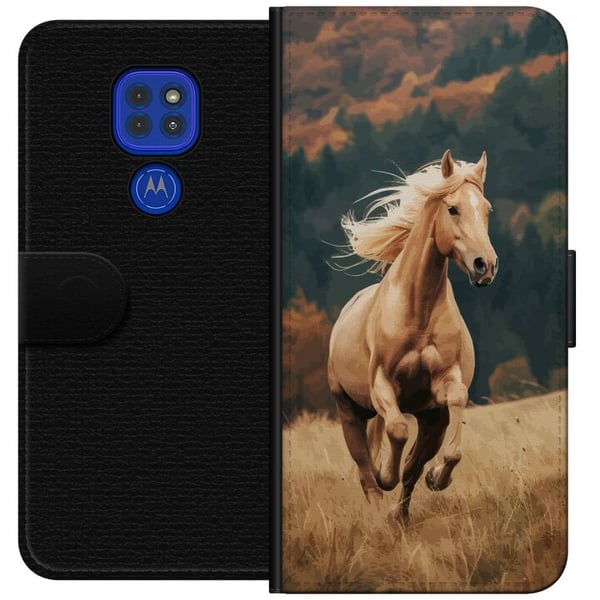 Kompatibel Tegnebogsetui til Motorola Moto G9 Play Løbende Hest
