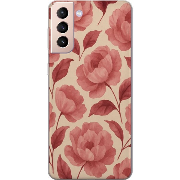 Kompatibelt Mobildeksel til Samsung Galaxy S21 Rose Blomst