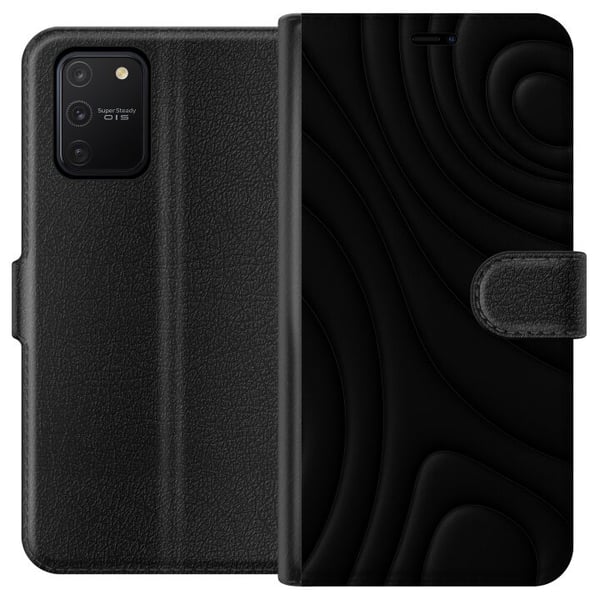 Kompatibelt Lommeboketui til Samsung Galaxy S10 Lite Svarte Bølger Kompatibelt Lommeboketui til Samsung Galaxy S10 Lite Svarte Bølger