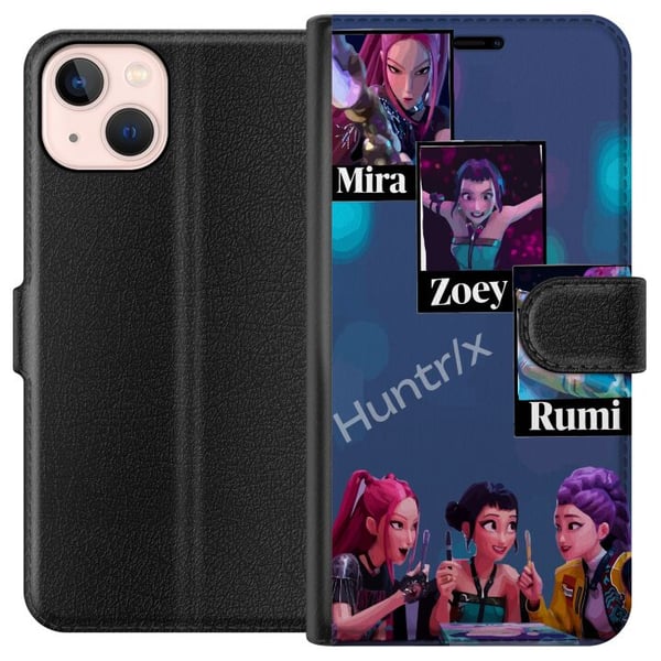 Kompatibelt Lommeboketui til Apple iPhone 13 mini K-pop Mira Zoey Rumi – Fargerike karakterer i futuristisk illustrasjon Kompatibelt Lommeboketui til Apple iPhone 13 mini K-pop Mira Zoey Rumi – Fargerike karakterer i futuristisk illustrasjon