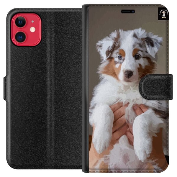 Kompatibel Tegnebogsetui til Apple iPhone 11 Sød hvalp med blå øjne og fluffy pels – perfekt til hundeelskere, der ønsker et charmerende og moderne m Kompatibel Tegnebogsetui til Apple iPhone 11 Sød hvalp med blå øjne og fluffy pels – perfekt til hundeelskere, der ønsker et charmerende og moderne m