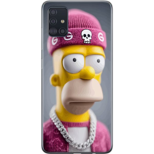 Kompatibelt Mobilskal till Samsung Galaxy A51 Homer Simpson inspirerad karaktär i rosa beanie kedja och streetstil perfekt för fans av Simpsons och m