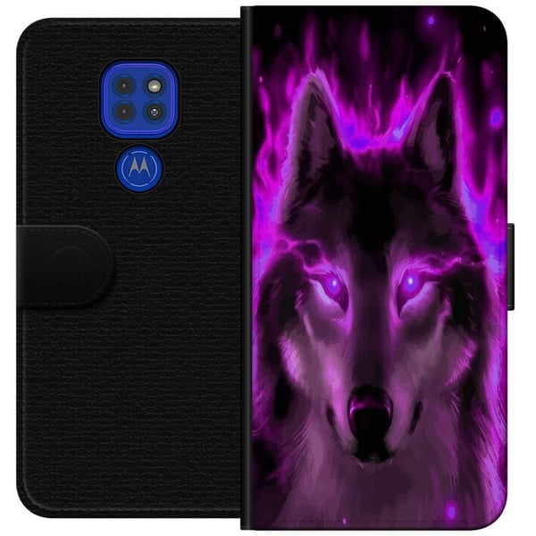 Kompatibel Tegnebogsetui til Motorola Moto G9 Play Ulven