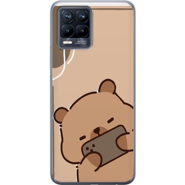 Yhteensopiva Puhelinkuori Realme 8 Lazy Bear Chill Mode Söpö karhu makaa puhelin kädessään beigen taustan edessä rauhallisessa ja rennossa tyylissä Yhteensopiva Puhelinkuori Realme 8 Lazy Bear Chill Mode Söpö karhu makaa puhelin kädessään beigen taustan edessä rauhallisessa ja rennossa tyylissä