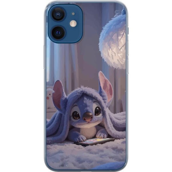 Kompatibelt Mobildeksel til Apple iPhone 12 Stitch under et teppe med telefon, kveldskos i blå toner, sjarmerende drømmeaktig design for alle som els