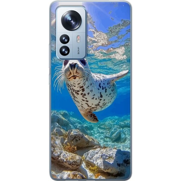 Yhteensopiva Puhelinkuori Xiaomi 12 Pro Säl Hav Simmande Djurmotiv Natur Vattenmotiv Blå Design