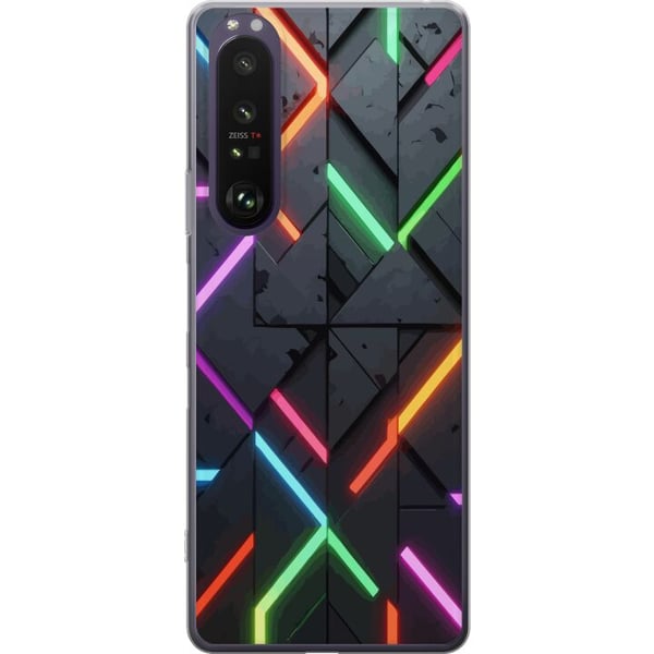 Kompatibel Mobilcover til Sony Xperia 1 III Moderne neonmønster med skarpe lyslinjer