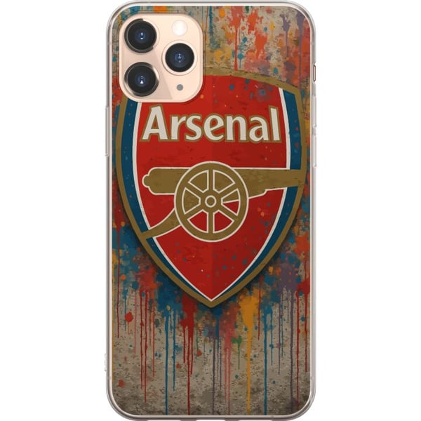 Kompatibel Mobilcover til Apple iPhone 11 Pro Arsenal-kunstmotiv i rødt og hvidt med farvestænk, perfekt til fodboldfans, der elsker kunst og sportss Kompatibel Mobilcover til Apple iPhone 11 Pro Arsenal-kunstmotiv i rødt og hvidt med farvestænk, perfekt til fodboldfans, der elsker kunst og sportss