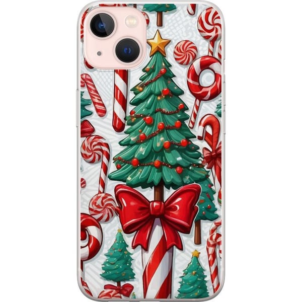 Kompatibelt Mobilskal till Apple iPhone 13 Julgran poster Christmas tree polkagris godis holiday sweets julmotiv retro candy canes design art