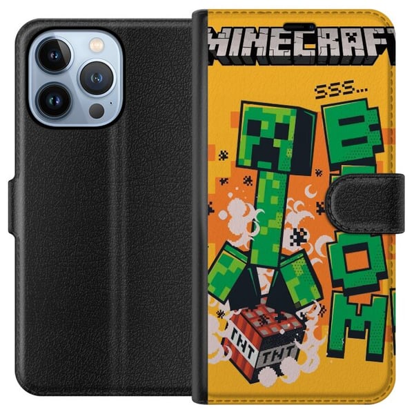 Kompatibelt Lommeboketui til Apple iPhone 13 Pro Minecraft Boom Kompatibelt Lommeboketui til Apple iPhone 13 Pro Minecraft Boom