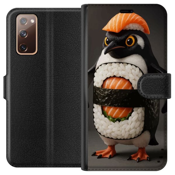 Kompatibelt Lommeboketui til Samsung Galaxy S20 FE Sushi-pingvindesign – Kreativt kawaii-motiv med laks, ris og tang Kompatibelt Lommeboketui til Samsung Galaxy S20 FE Sushi-pingvindesign – Kreativt kawaii-motiv med laks, ris og tang