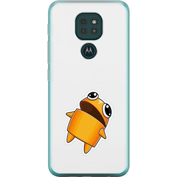 Kompatibelt Mobilskal till Motorola Moto G9 Play Orange tecknad figur med stora ögon och dynamisk pose i energifylld lekfull stil