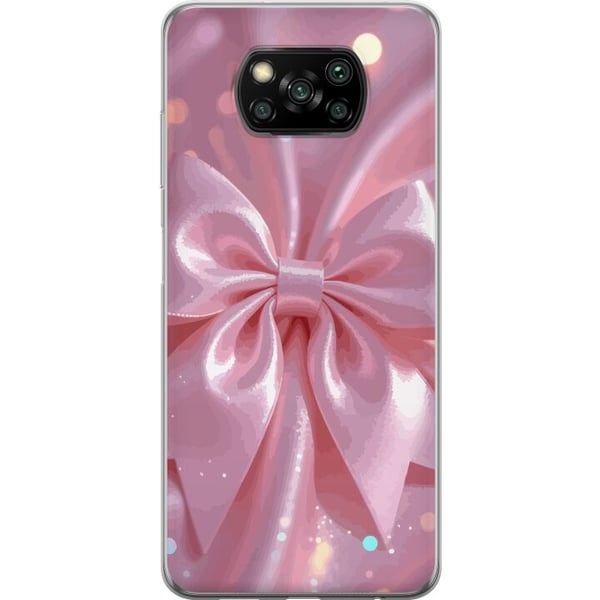 Kompatibel Mobilcover til Xiaomi Poco X3 NFC Rosa rosetdesign – Elegant silkebåndsillustration med glitrende effekt