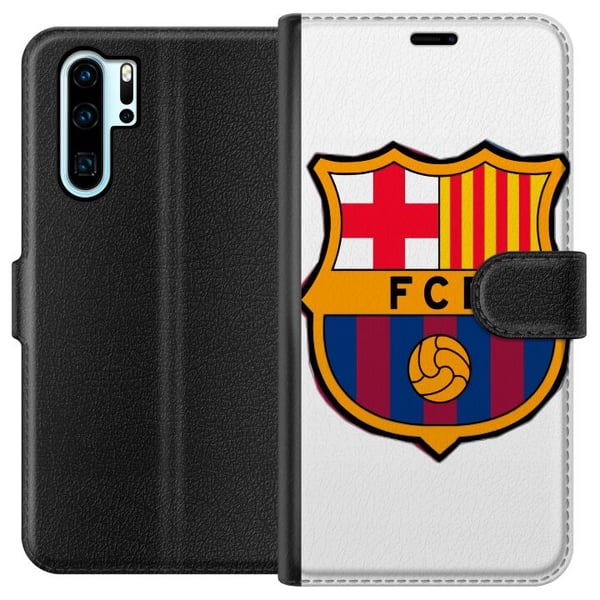 Yhteensopiva Lompakkokotelo Huawei P30 Pro FC Barcelona Emblem Fotboll Katalonien Blå Röd Klubblogo