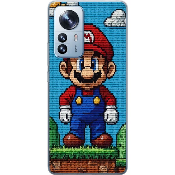 Kompatibelt Mobilskal till Xiaomi 12 Pro Nintendo Super Mario poster retro gaming 8bit pixel art spel classic game hero mural design figure