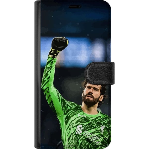 Kompatibelt Plånboksfodral till Samsung Galaxy A20e Alisson Liverpool Brasilien enda målvakten på listan fotboll keeper reflexsnabb stabil trygg och