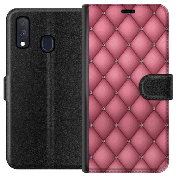 Kompatibel Tegnebogsetui til Samsung Galaxy A40 Unikt Lyserød Mønster