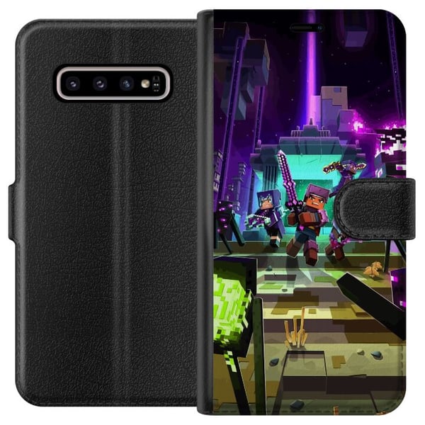 Kompatibelt Plånboksfodral till Samsung Galaxy S10+ Minecraft