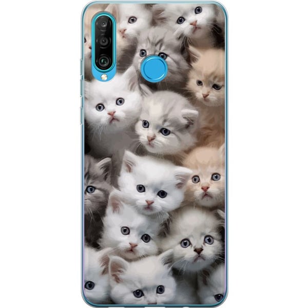 Kompatibelt Mobilskal till Huawei P30 lite Katter