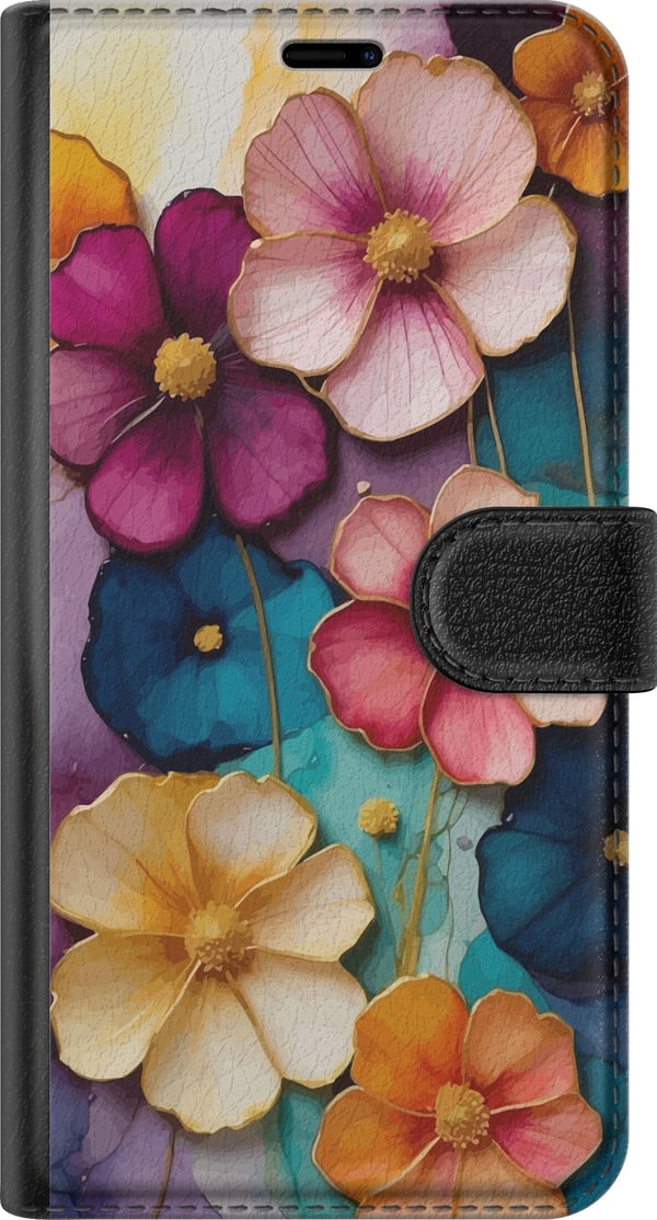 Kompatibel Tegnebogsetui til Samsung Galaxy S21+ 5G Blomster Farver