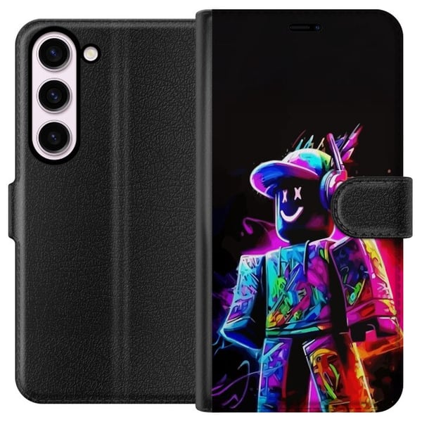 Kompatibel Tegnebogsetui til Samsung Galaxy S23 Roblox Neon Player Farverig Roblox-figur i neonfarver mod sort baggrund i moderne gamingstil Kompatibel Tegnebogsetui til Samsung Galaxy S23 Roblox Neon Player Farverig Roblox-figur i neonfarver mod sort baggrund i moderne gamingstil