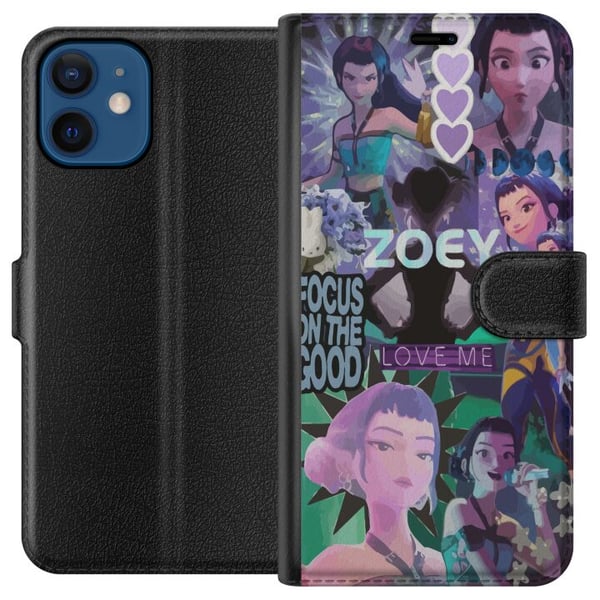 Kompatibel Tegnebogsetui til Apple iPhone 12 Kpop Dæmonjægere Zoey Æstetik Lilla Elsk mig Mystisk Idolvibe