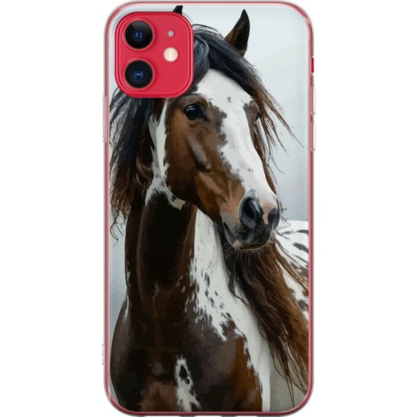 Kompatibelt Mobildeksel til Apple iPhone 11 Häst Djurmotiv Grafisk Design Natur Kraftfullt Motiv